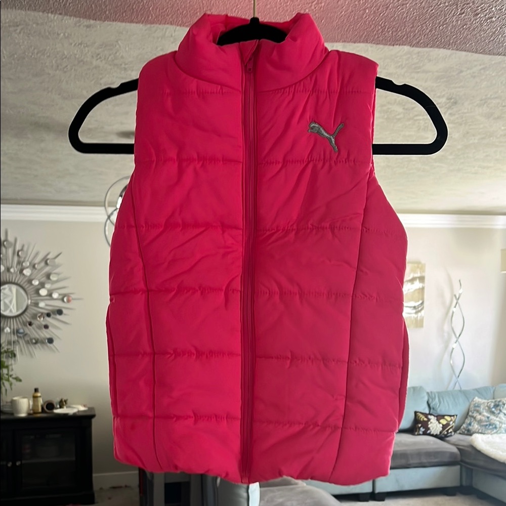 Puma Pink Quilted Puffer Vest